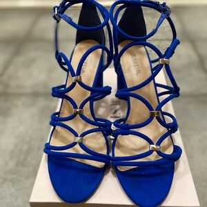 Blue Strappy Heeled Sandals